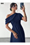 Women's Off-The-Shoulder Short Sleeve Long Janjan Crepe Dress - 5