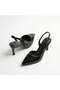 Women's Black Pointed Toe Back-Strapped Thin Heel Stiletto Evening Dress Office Heeled Shoes Zera1 - 5