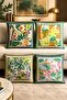 Green Life Tones Patterned 4-Piece Throw Pillow Cover Set