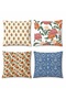 Soft Color Flowers Patterned 4-Piece Throw Pillow Cover Set - 3
