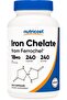 Chelated Iron (from Ferrochel) 18mg, 240 Capsules - Gluten Free, Non GMO Iron Chelate Supplement