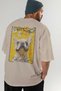 For Dog Lovers 57 Back Dog Print Beige Oversize T-Shirt 100% Cotton Unisex Dog Lover Premium Design - 7
