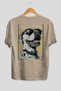 For Dog Lovers 54 Back Dog Print Beige Oversize T-Shirt 100% Cotton Unisex Dog Lover Premium Design