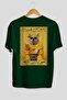 For Dog Lovers 62 Green Oversize T-Shirt with Back Dog Print 100% Cotton Unisex Dog Lover Premium Design