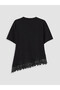 Lace Detailed Asymmetrical Cut Women's T-Shirt - 6