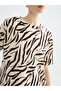 Crew Neck Patterned Women's T-Shirt - 3