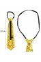 Gold Color Sequined Sparkling Party Tie 33 cm - 2