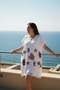 Beach Dress Bamboo Peshtemal Tropical Fish Pattern White Color - 2