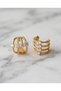 Valerique Quadruple Look Solitaire Row Half Ring Steel Xuping Earrings