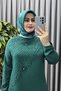 Women's Clothing Plus Size Floral Stone Printed Crepe Fabric Evening Dress - 2