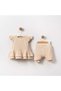 Kids Girls Baby Summer Krinkel Set with Bow and Lace Details - 2