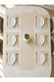 Plain Cream Linen Bohemian Vintage Runner - 6 Pieces Linen Cream American Service Table Set - 7 Piece Dowry Set - 6