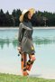 Full Covered Hijab Swimsuit Set Khaki Colored Waist Tie 3 Pieces – M2226 - 3