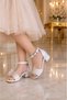 Girl's Sparkling Evening Dress Sandals with Moving Accessory Detail - 2