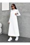 Long Linen White Jile Dress/Salopet with Strap Detail - 2