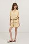 Yellow 100% Lyocell Shirt Shorts Women's Set - 3