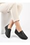 Women's Black Genuine Leather Orthopedic Soft Sole Casual Shoes - 2