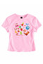 Women's Fruit Festival Printed Crew Neck Tight Crop Tshirt - 2
