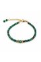 Cube Cut Natural Malachite Stone Steel Detailed Handmade Bracelet Adjustable Women's Bracelet - 3