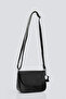 Women's Black Genuine Leather Mini Luxury Flap Shoulder Bag with Adjustable Strap - 3