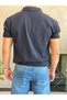 Men's Openwork Detailed Regular Fit Zippered Polo Collar Tshirt Navy Blue Eca081 - 5
