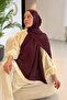 Cappadocia Pattern Ayrobin Floral Jacquard Shawl Dark Burgundy - 3