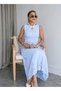 Buketli̇ Women's Crew Neck Sleeveless a Lined Maxi Length Long D Lace Dress - 2
