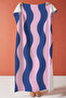 Wavy Stripes Beach Towel-Minimalist Pink Navy Blue Pool Sea Bath Quick Drying Seaside Cover-Up - 4