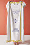 Mediterranean Italian Themed Beach Towel - White Yellow Modern Marine Quick Drying Microfiber Towel