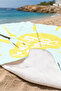 Sun-Themed Turquoise Yellow Beach Towel - Minimalist Summer Style Quick-Dry Microfiber Towel - 5