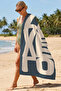 Love Motto Written Beach Towel - Minimalist Black Beige Pool Sea Bath Quick-Drying Beach Cover - 2