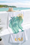 Tropical Palm Sun-Themed Beach Towel - California-Inspired Modern White Bath Beach Cover-Up - 6