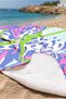 Tropical Floral Large Beach Towel - Bohemian Pink Blue Marine Pool Sea Bath Beach Cover-Up - 3