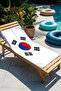 Korean Flag Themed White Beach Towel - Minimalist Far East Style Quick-Dry Microfiber Towel - 2