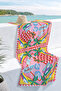 Tropical Marine Fish Themed Beach Towel - Mediterranean Bohemian Pink Yellow Quick Drying Microfiber Towel - 2