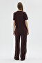 Women's Modal Fabric Sweatpants Set with Snap Buttons and Ribbon Detail on the Sides - 6