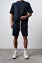 Men's Embroidery Detailed Shorts Navy Blue