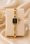 Cessy Heart Gold Women's Watch Heart Detailed Steel Bracelet Cord Navy Blue Dial Vintage Luxury Women's Wristwatch - 3