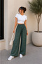 Woven Viscose Trousers with Wide Legs - Patterned - Without Pockets