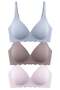Seamless Bra - Lumera |   Laser Cut Wire Free Rib Textured Wave Cut Seamless Women's Bra 3-Pack