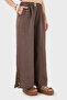 Relaxed Fit Guipure Detailed Wide Leg Linen Trousers Pants 699E10941 - 4