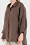 100% Linen Oversize Semi-Transparent Shirt Shirt 7697 - 7