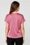 Women V-Neck Cuffed Sleeve Solid Blouse, Mauve - 3