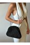 Black Hand-Knitted Look Chain Strap Women's Shoulder Bag - 3