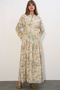 Women's Lilyum Fabric Long Hijab Dress 2593 - Yellow - 2