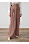 Wide Leg Modal Pants with Metal Buckle Detail - Dusty Rose - - 4