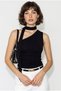 Women's Black Halter Neck Belted One-Shoulder Gathered Detailed Blouse Öb261049 60286336 - 2