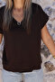 Coffee V-Neck Modal Tshirt - 3
