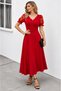 Summer's Favorite Stylish Women's Short Sleeve V-Neck Long Janjan Dress |   Flowy Fabric Daily & Special Occasion Dress - 2