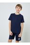 Teen Boys Raglan Sleeve T-shirt and Badge Detail Shorts Set - 2